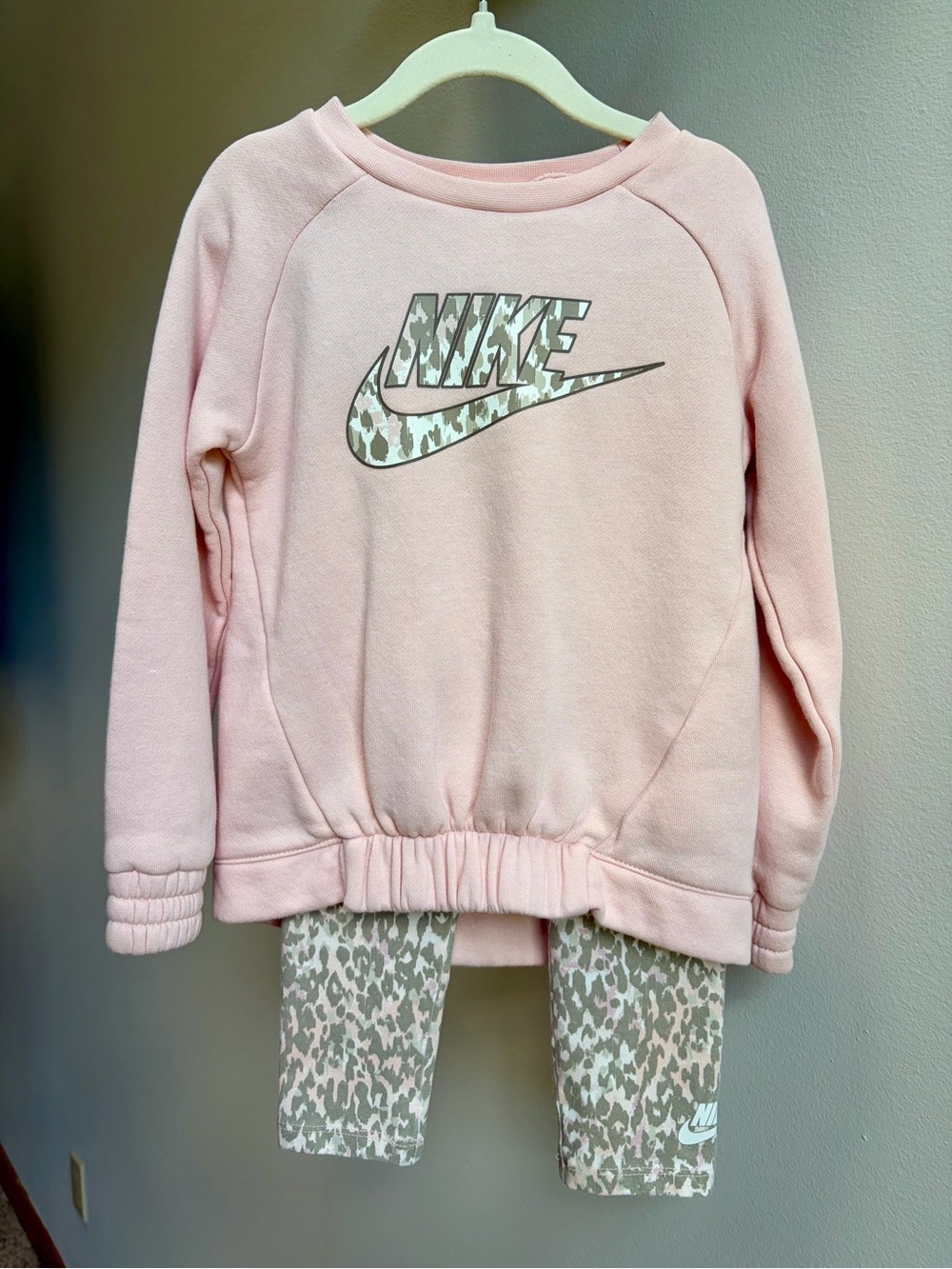 Nike Pink Girls Sweater with Camouflage Detail